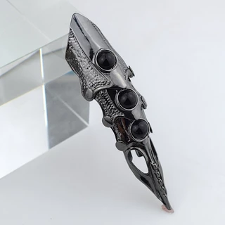 Anel De Dedo Punk Preto Vintage Para Mulheres Armadura De Garra De Dragão Gótica Anéis De Junção Móveis Jóias Acessórios