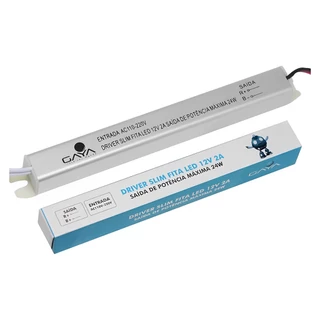 Fonte Driver Slim Fita Led 2 Amperes 24w Retângular 12v - 1170 Gaya