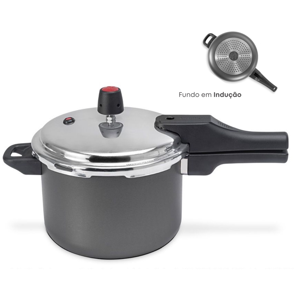Panela de Pressão Antiaderente Fogão Cooktop Indução Alumínio 4,5 ...