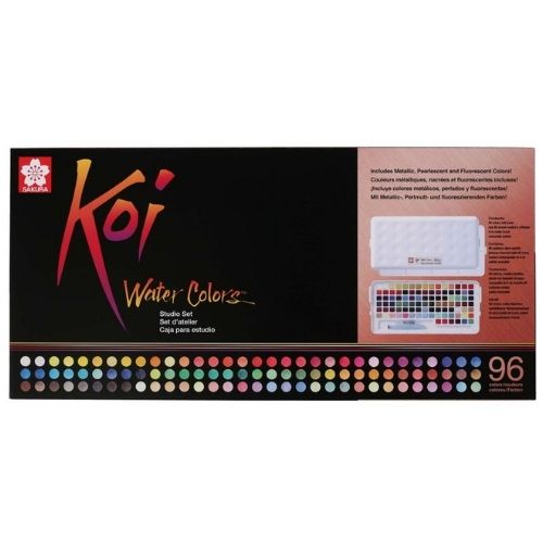 Estojo Aquarela Koi Water Colors C/96 Cores XNCW-96N SAKURA | Shopee Brasil