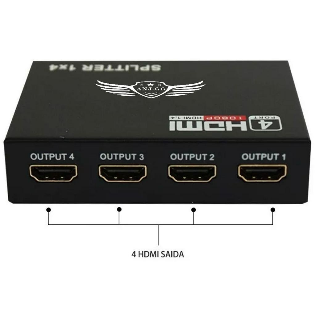 Splitter Distribuidor de Imagem HDMI 1x4 Divisor Full HD 1.4 3D Marisa