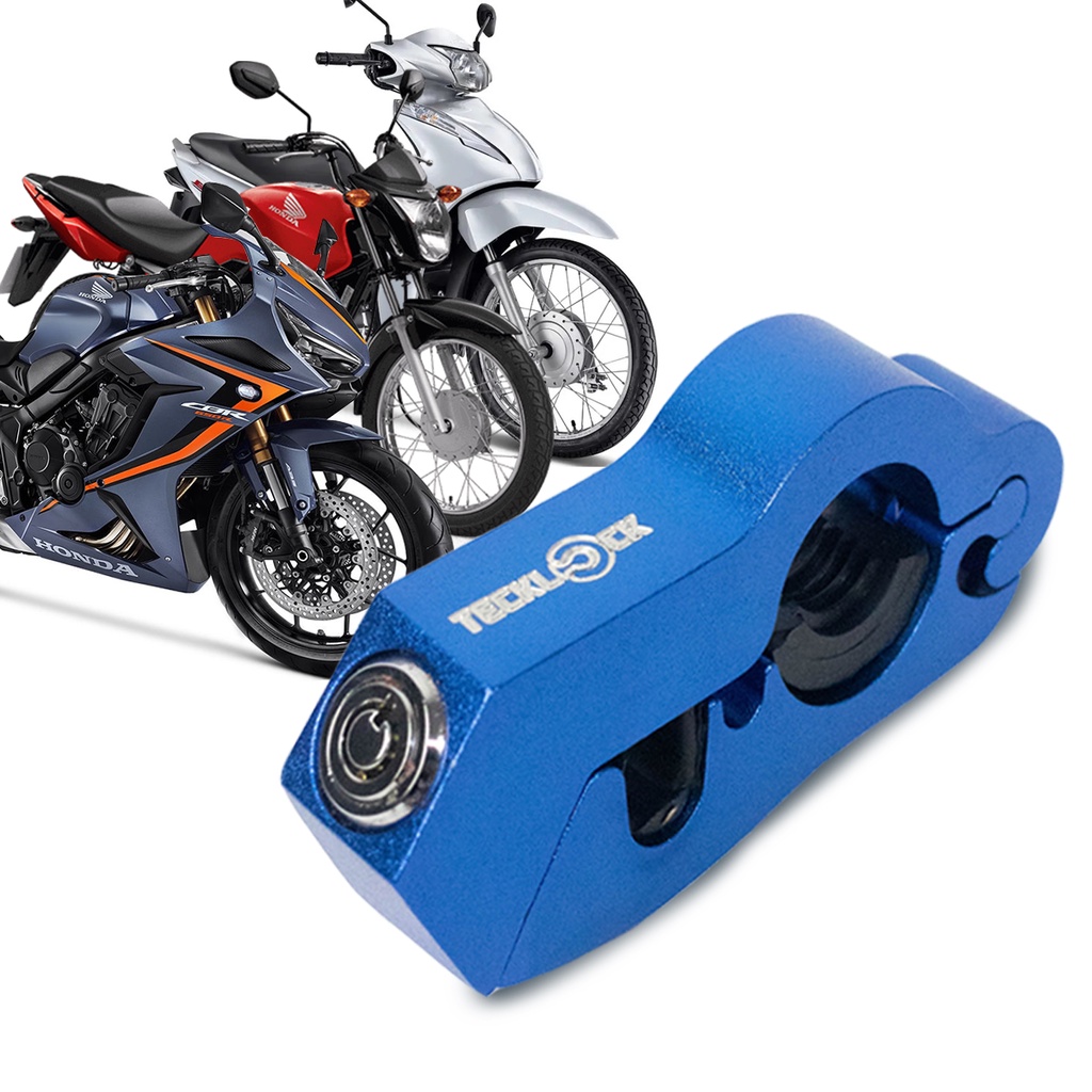 Trava De Manopla E Manete Antifurto Azul Para Motos Honda | Shopee Brasil