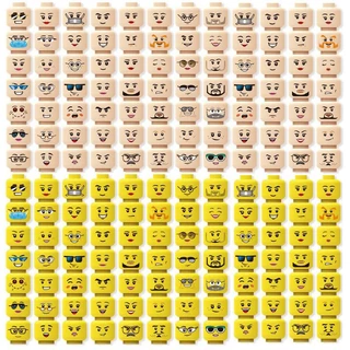 56pcs/set Figura Faces Da Cabeça Riso Criativo Expressão Facial Gira Tijolos De Bricolage Blocos De Construção Modelo Kids Toys Boy Girl Gift
