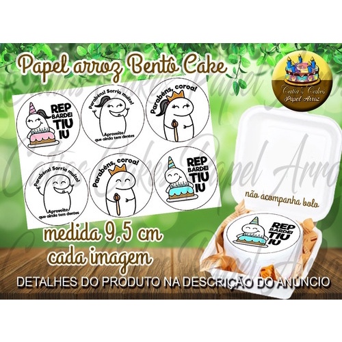 Papel de arroz Bentô cake, Bolo marmita Flork meme 02 - Minuuarte - Papel  de Arroz - Magazine Luiza