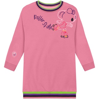 Vestido Moletom Infantil Menina Manga Longa Lilica