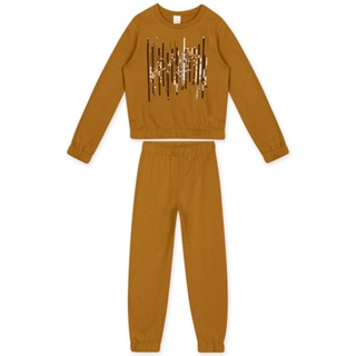 Conjunto Blusão e Calça Moletom Infantil Menina Marisol