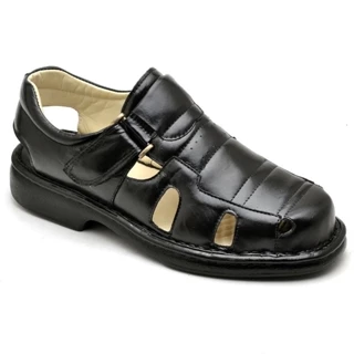 Sandalia masculina em couro antistress sola macia