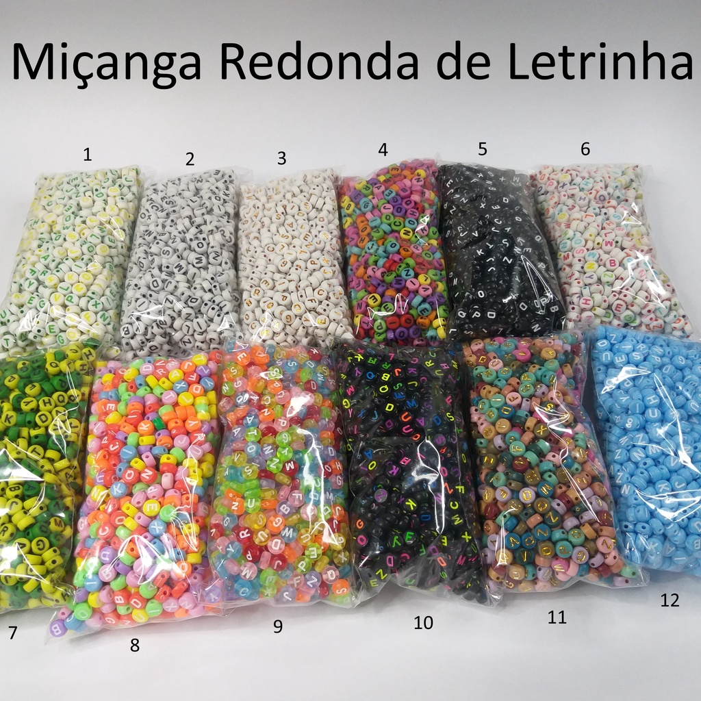 Miçanga Letras Alfabeto 4 Pacotes Aprox. 1000 Peças Promoção | Shopee ...