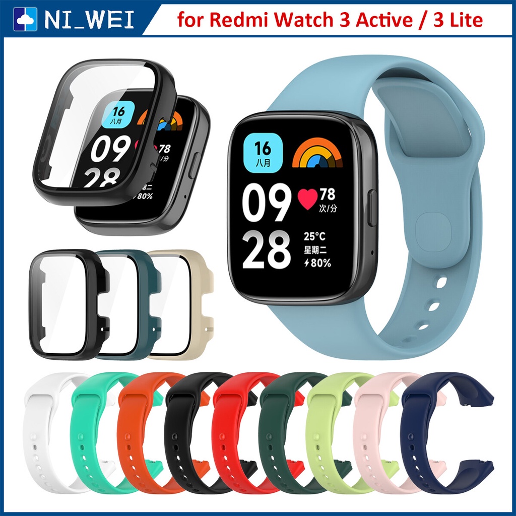 Bracelete De Silicone Macio Para Relógio Redmi Watch 3 Active Smart Protective Case Capa Dura Lite