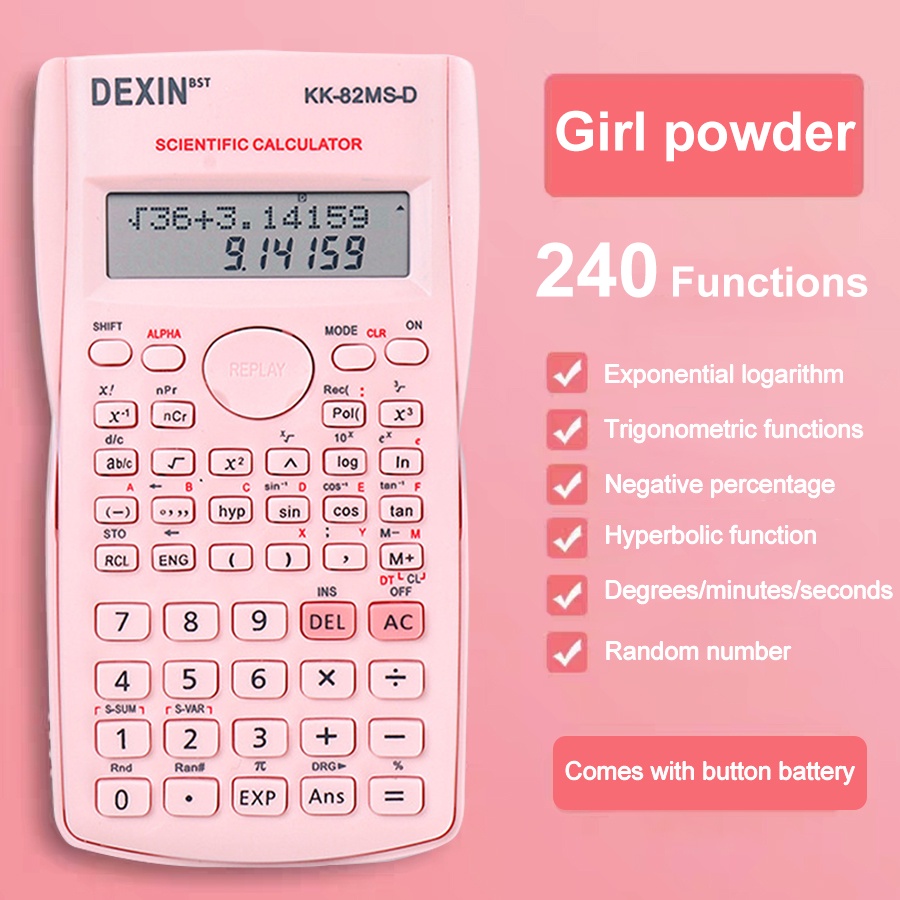 Calculadora Digital Científica Multifuncional Multicolor Exame Portátil Dedicado De Embarque Local Fofa Material De Escritório Escolar