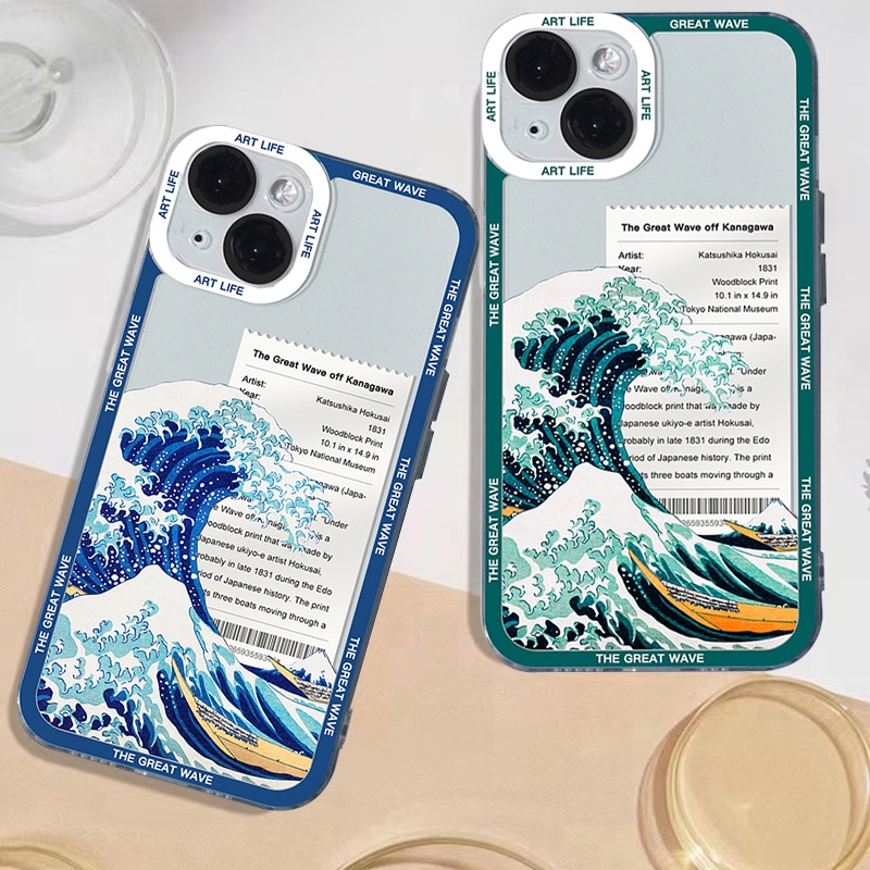 Moda Japão A Grande Onda De Kanagawa Capa De Celular Transparente Para Samsung Galaxy A13 A23 A33 A53 A73 A14 A34 A54 A32 A52 A52S A72 A51 A71