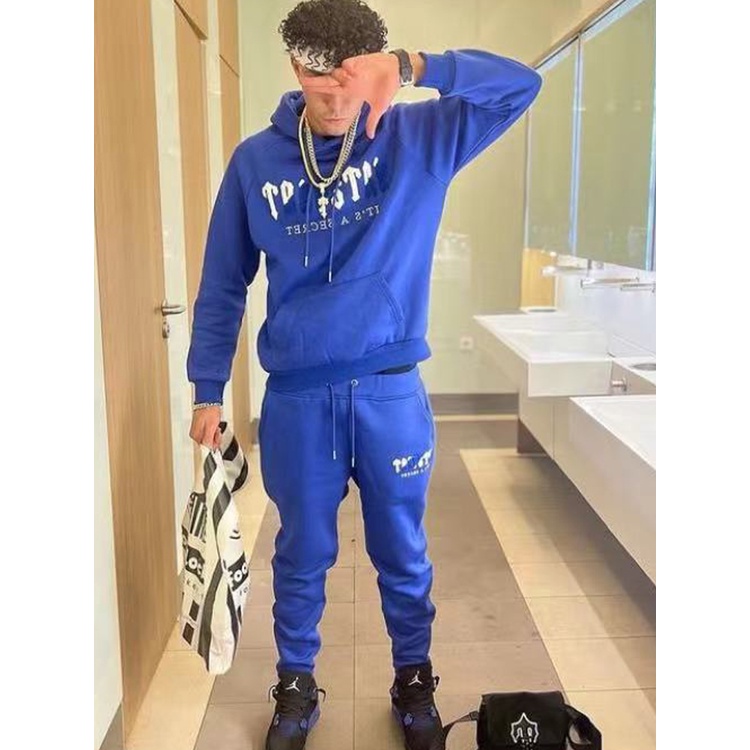 Hot Sell Men Trapstar London Suit Chenille Decoded Hoodie Tracksuit Dazzing Women 1 : 1 Calças Cinzas Masculinas Bordadas De Alta Qualidade