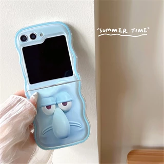 Capa Macia Squog And Krabs Wave Para O Novo Samsung Z Flip 5 4 Soft TPU Case 3 Traseira Do Telefone