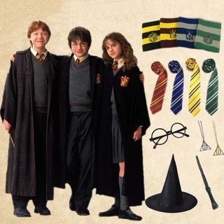 7 Pçs Crianças Pote Cosplay Traje Mágico Robe Capa Roupas Acessórios De