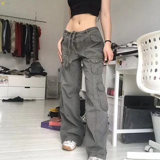 Calça De Rua Feminina Com Cintura De Algodão Respirável Drawstring Waistband