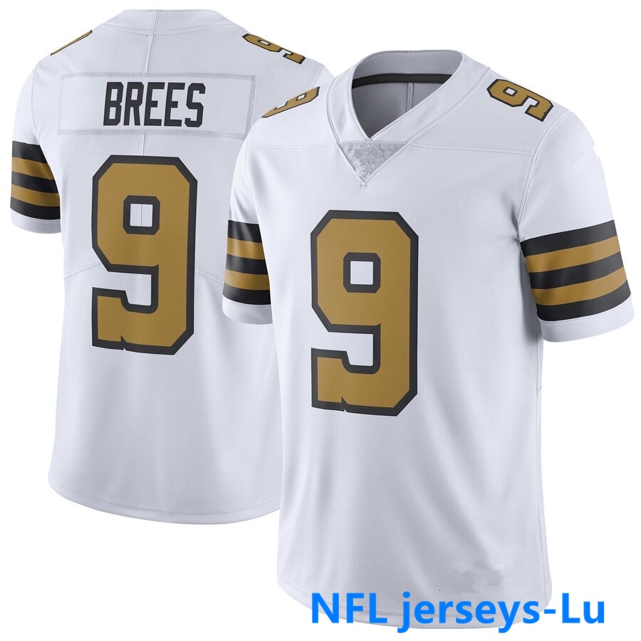 Camiseta New Orleans Saints #9 Drew Brees NFL Americano Jersey Camisa de Futebol
