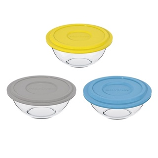Conjunto de Tigelas Marinex Plus 0,5 Litros Vidro Pequena com Tampa Plástica (Cores Sortidas) 12 Peças