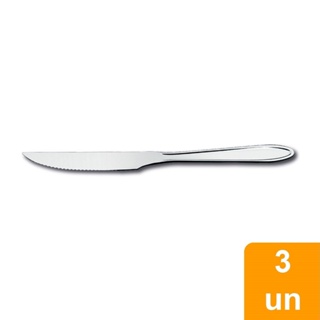 Faca de Churrasco Brinox Lyon, Aço Inox, 3 Peças