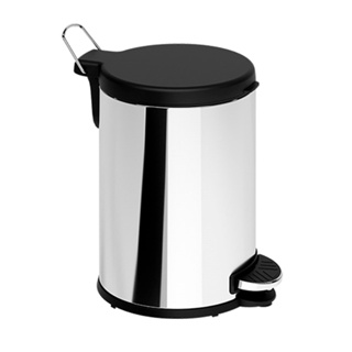 Lixeira Brinox 20L Inox com Pedal Tampa Plástica Preto 3048/206