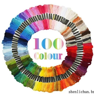 50 \ 100pcs Linha de Costura de Algodão / Ponto Cruz / Linha de Bordado / Linha de Poliéster 028