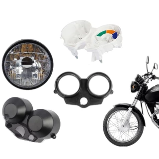 Carcaça Capa Painel Preta Cg Titan Fan 125 2000 Até 2008 Superior + Inferior + Interna + Farol Completo
