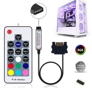 Controladora RGB Cooler Fan 4 Pinos 12V Plug Sata Fonte Controlador RGB Sem Placa Mãe Led 12v 4 Pinos