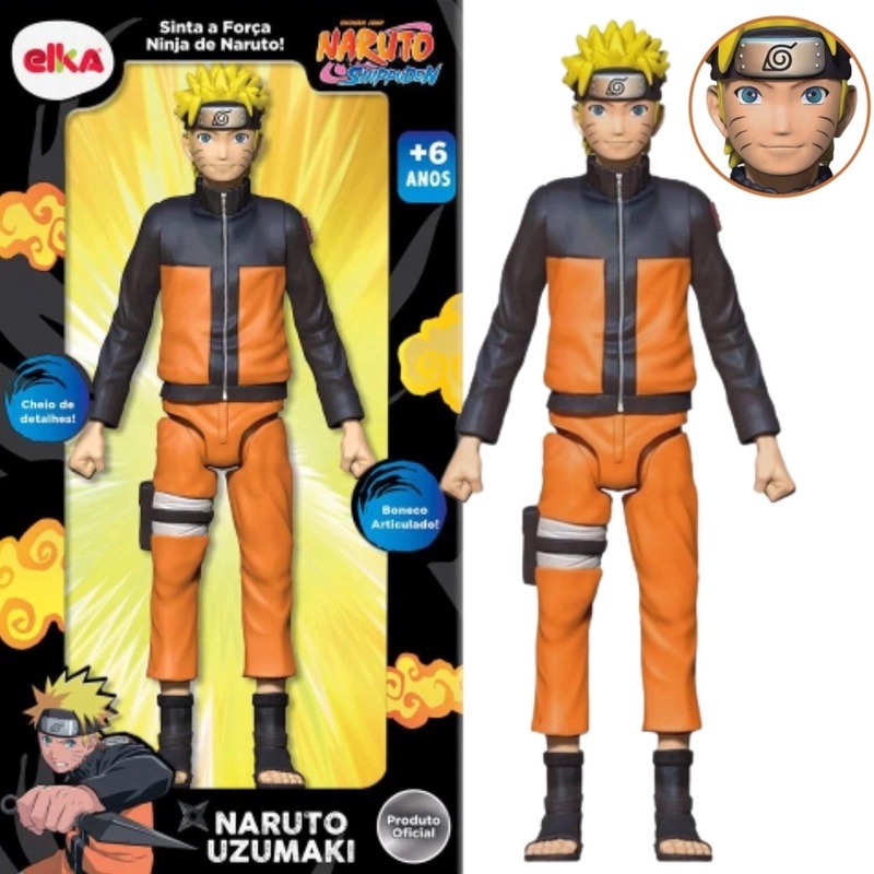 Boneco Articulado Naruto Uzumaki 24 cm - Naruto Shippuden - Elka