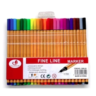 Kit 06/12/24 cores Canetas Ponta Fina Fineliner Tipo Stabilo 0.4mm Marker