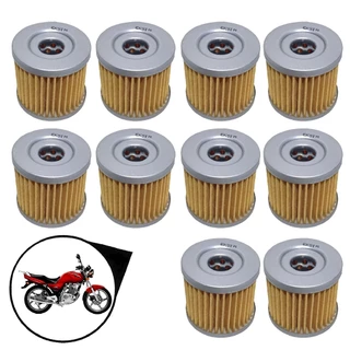 Kit 10 Filtro Óleo Yes 125 2005 Até 2016 Intruder 125 2002 Até 2016 Burgman 2006 Até 2010