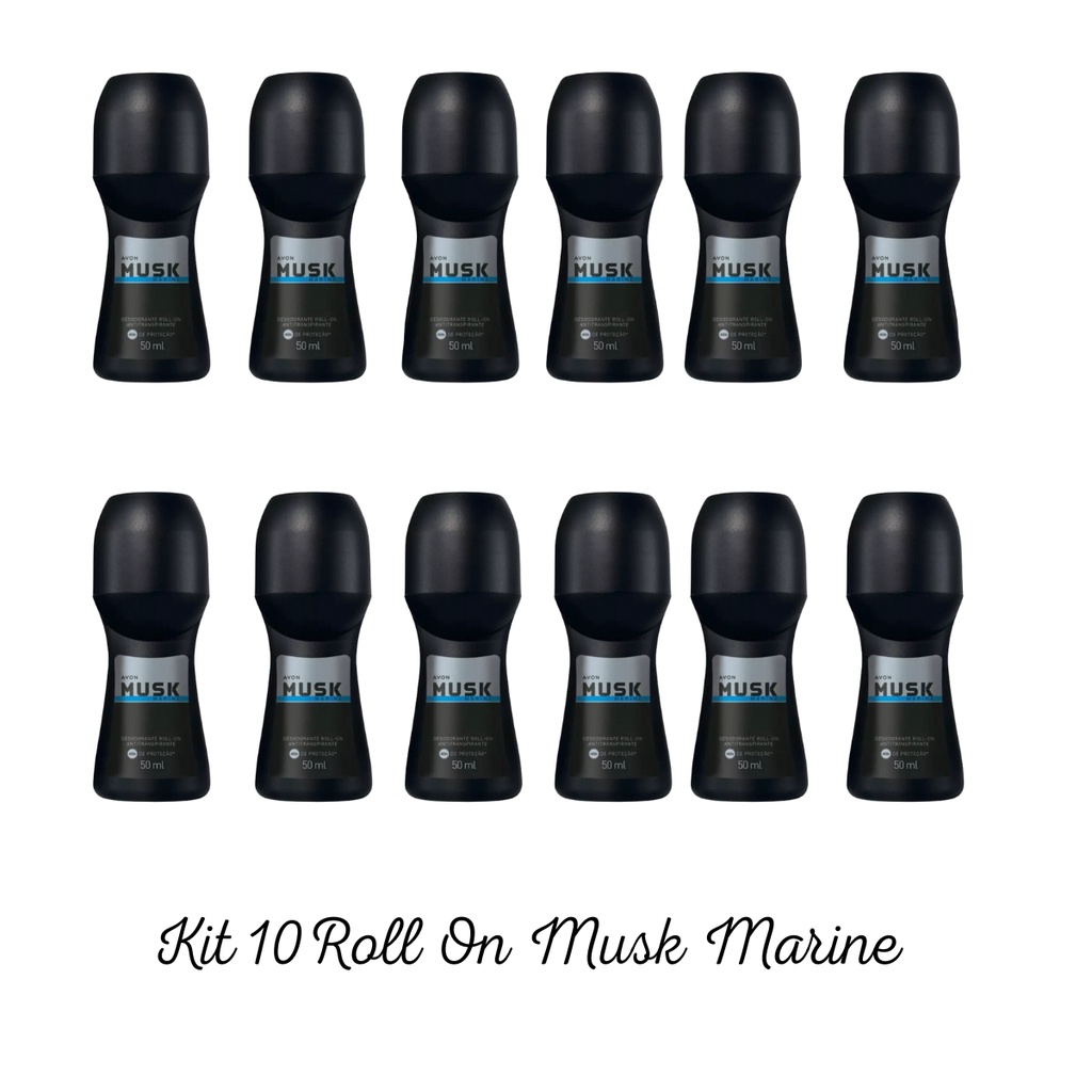 Kit Avon Roll On Musk Marine 10 Unidades de 50ml | Shopee Brasil