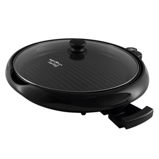 Grill Britânia Top Grill com Tampa de Vidro, 1200W, 35cm, Bandeja Coletora, Preto
