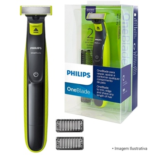 Aparador de Pelos QP2521/10, 2W Verde limão/Cinza Chumbo, Bivolt