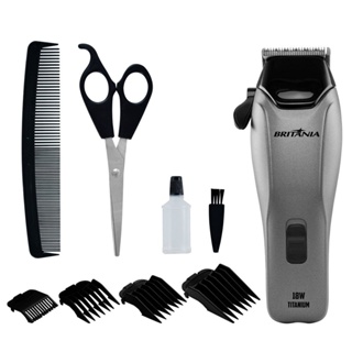 Cortador de Cabelo Britânia BCR18T, 18W, 9 Acessórios, Titanium,