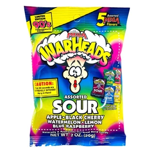 BALAS MEGA WARHEADS SOUR JELLY BEANS - 56g