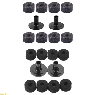 liweike 8Pcs Arruela Feltro + 2Pcs Cymbal Sleeves Substituição Para Tambor Prateleira 2 Cores