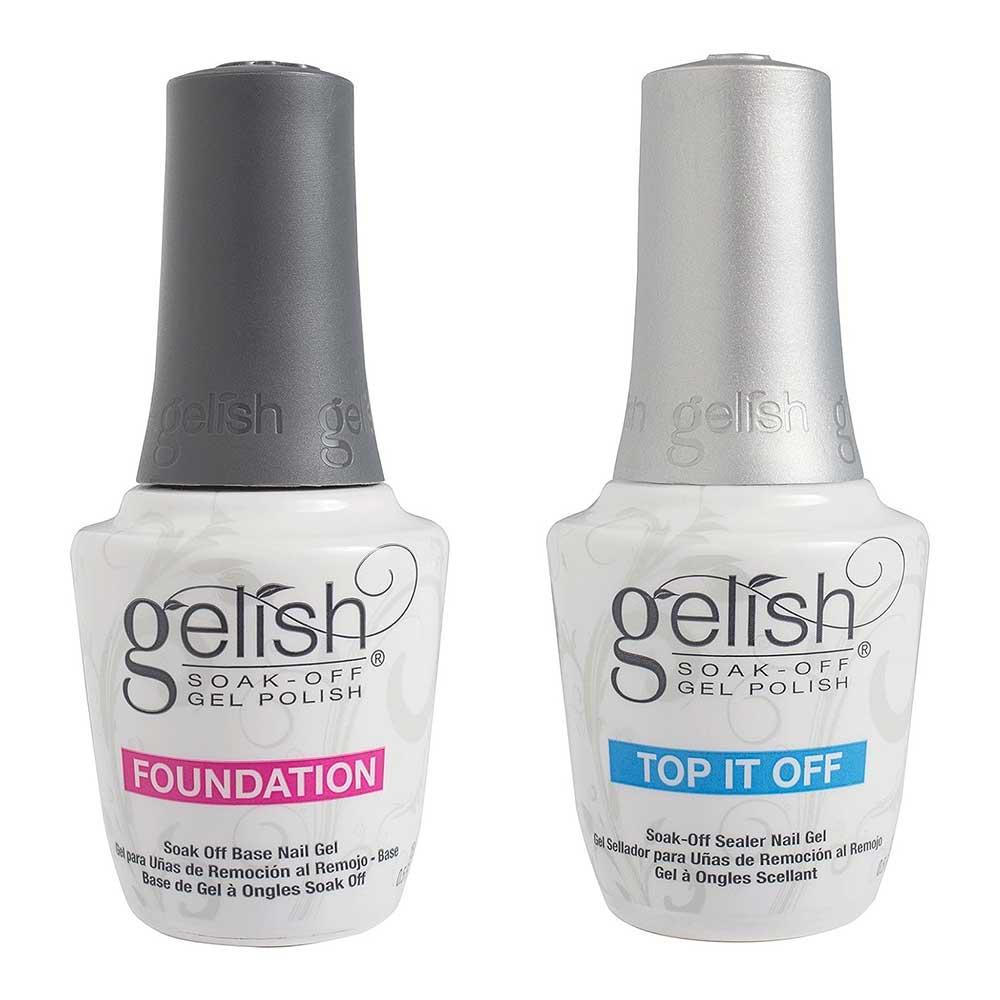 ume　ジェリッシュトップ＆ベース Gelish 15mL Foundation Base Coat No Wipe Top Coat Clear UV Gel