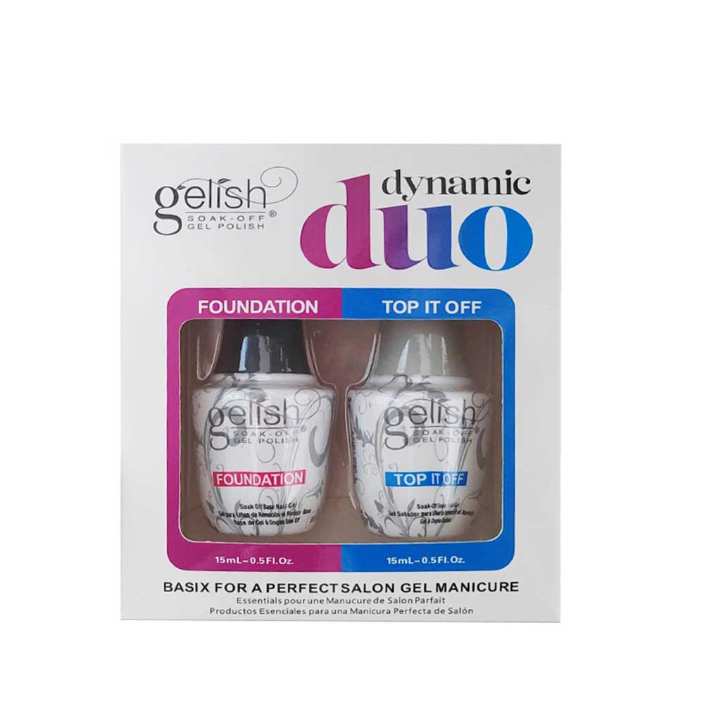 Gelish 15mL Foundation Base Coat No Wipe Top Coat Clear UV Gel