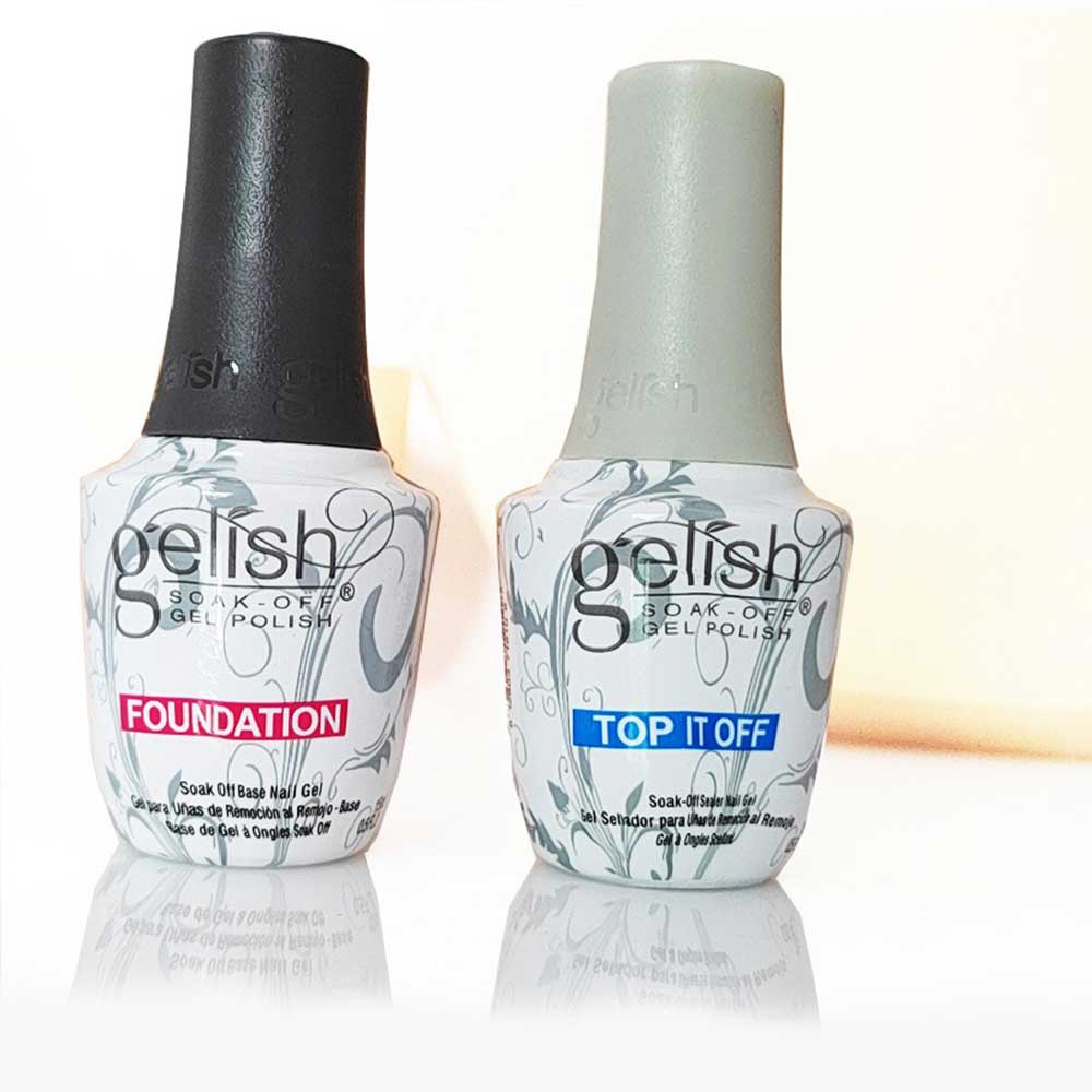 ume　ジェリッシュトップ＆ベース Gelish 15mL Foundation Base Coat No Wipe Top Coat Clear UV Gel