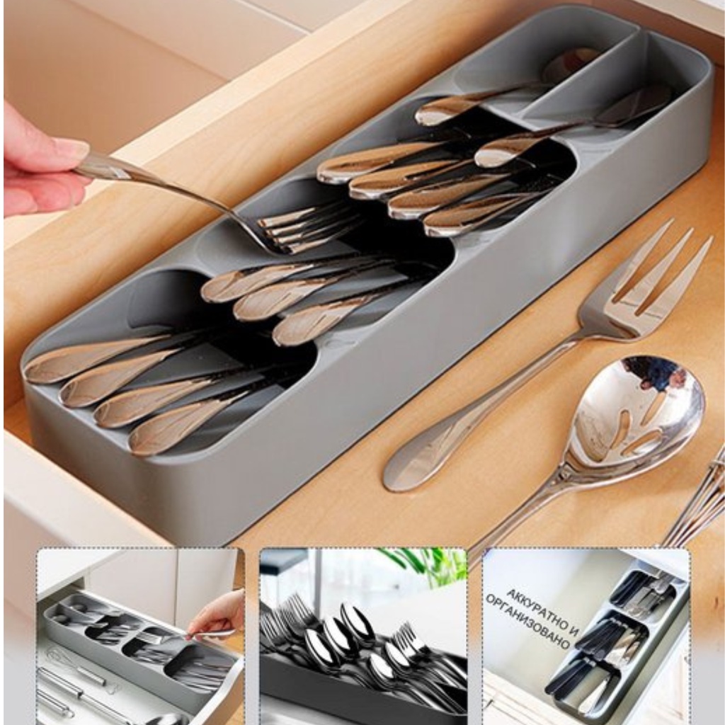 Porta Talheres Organizador Compacto Divisória Para Gaveta