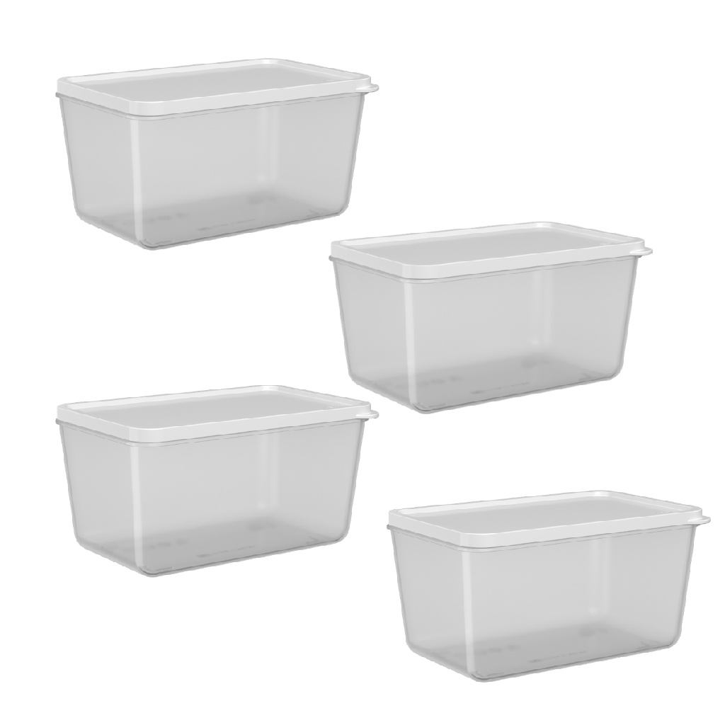 Conjunto 4 Potes 600 ml Alimentos Basic Natural Coza 