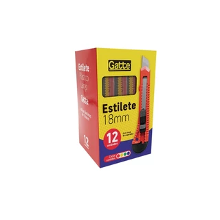 Estilete Plástico Largo largura 18 mm – 12 unds sortidas