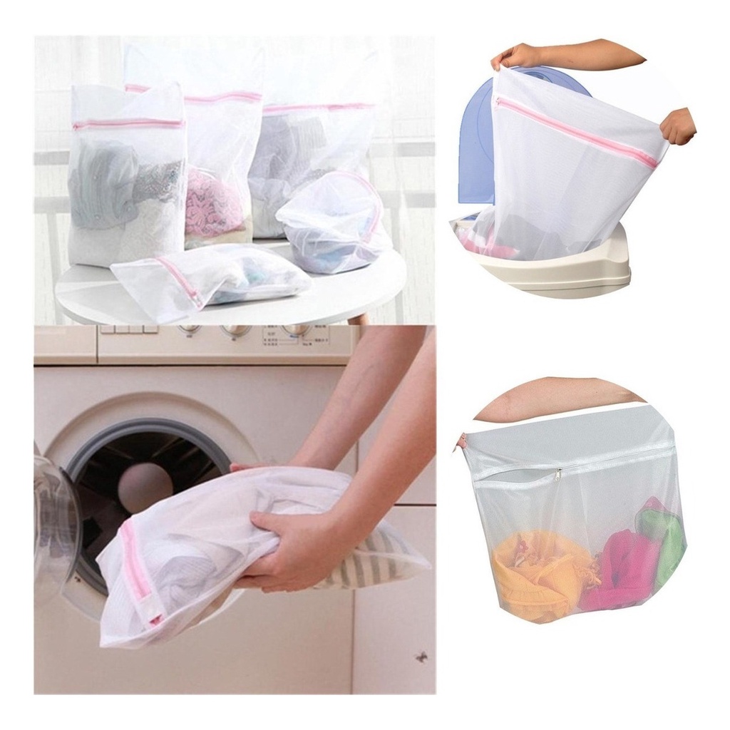 Kit 5 Saquinhos De Lavar Roupas Delicadas 30x40cm | Shopee Brasil