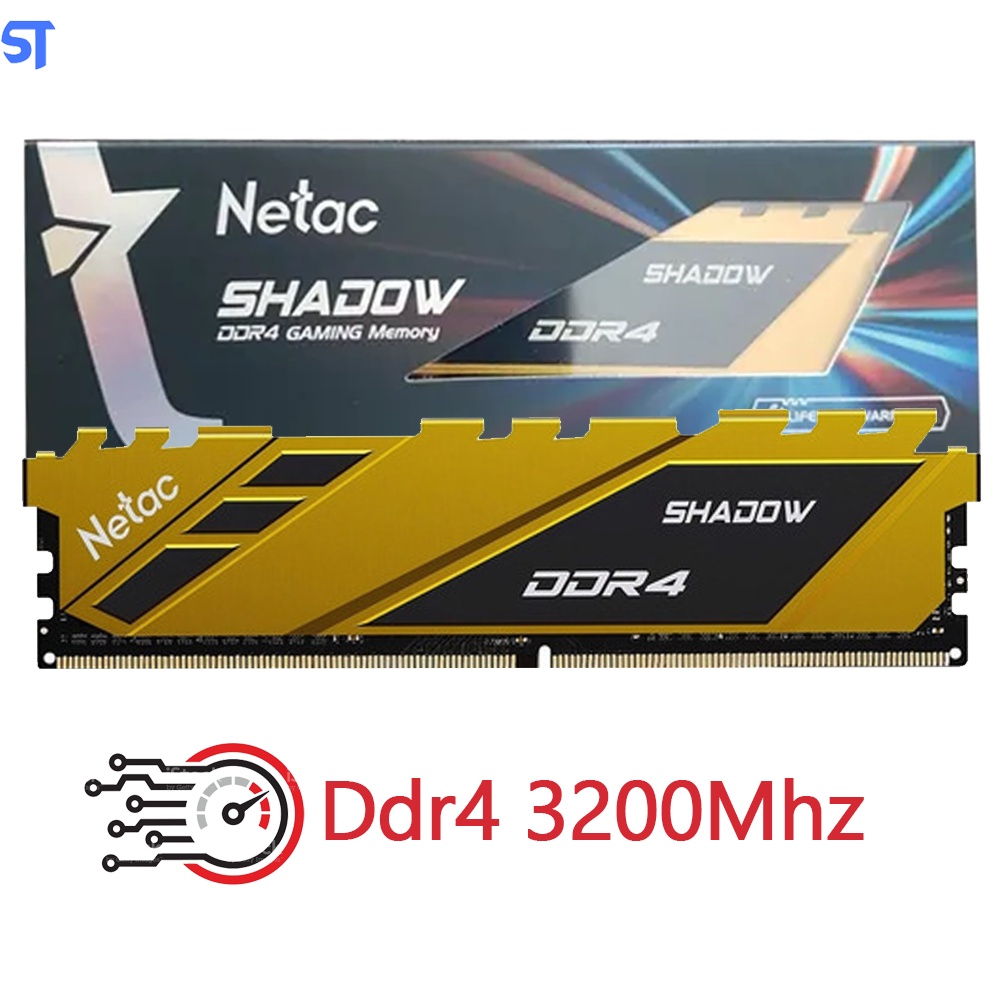 Memória Ram Gamer Desktop 16GB 3200MHz DDR4 Shadow- Amarelo