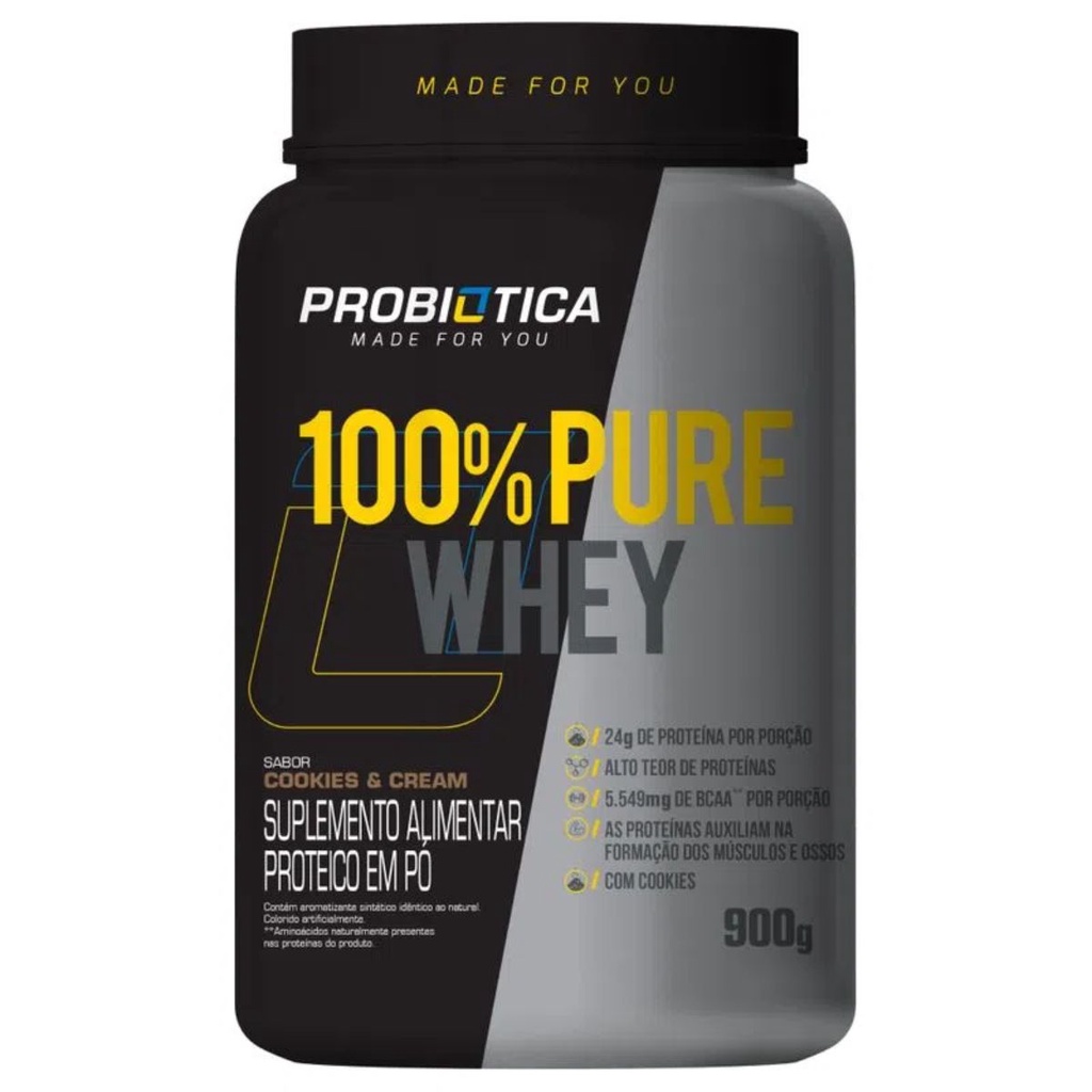 100% Pure Whey Pote 900g Whey Protein Sabores – Probiotica