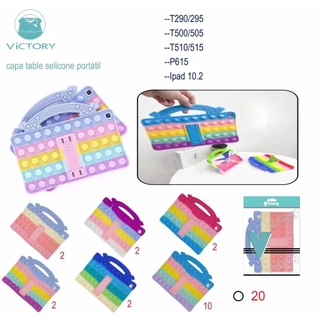 Capa Tablet Capinha selicone Pop It arco iris PARA TABLET T500/A7 10.4 T515/510 S6 LITE IPAD 10,2 T295/290