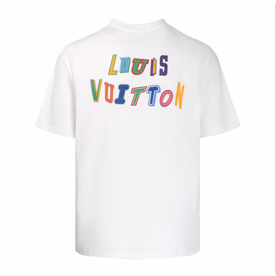 Louis Vuitton Camiseta De Manga Curta Nova Marca Da Moda Bordada Flor  Antiga patch Algodão Pescoço Redondo Feminino Solto - Escorrega o Preço