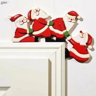 Moldura Da Porta De Natal Rhine Decoração Papai Noel Elk Decorações Em Madeira 2023 Guarnição De