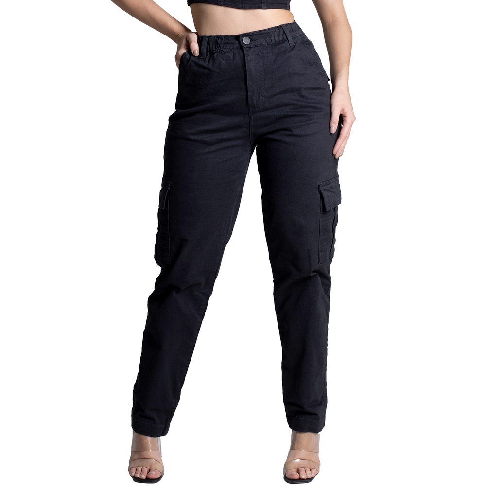 Calça Jeans Feminina Cargô Sawary 271232 - Calça Jeans Feminina Cargô  Sawary - Sawary