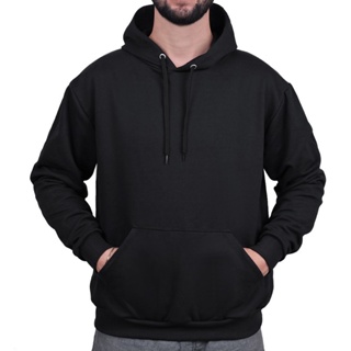 Blusa de Moletom Canguru Liso Masculino e Feminino Flanelado Blusa de Frio Promoção - Casaco de Moletom Liso Unissex StreetWear Promoção