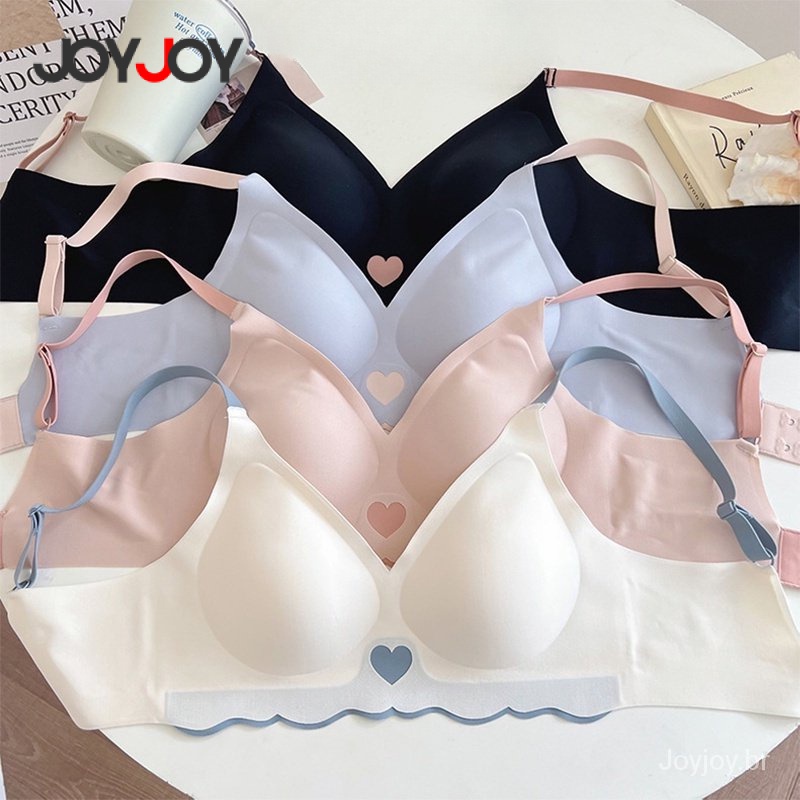 Mulher Soutien Sem Costura Peito Sexy Pequeno Push-up Doce Menina Amor Contraste Cor Respirável Roupa Interior Confortável Feminina WFU5
